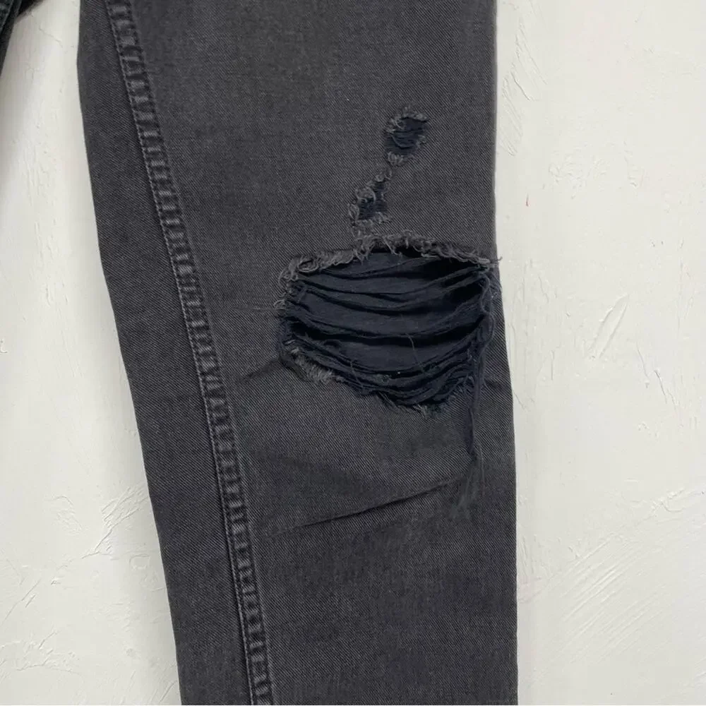BDG Urban Outfitters Black Distressed Slim Boyfriend Low Rise Womens Jeans 26